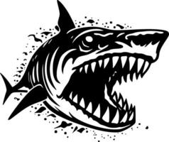 Shark - Black and White Isolated Icon - Vector illustration