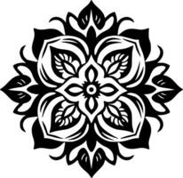 Mandala - Black and White Isolated Icon - Vector illustration