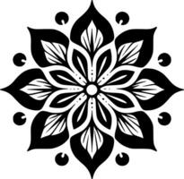 Mandala, Black and White Vector illustration