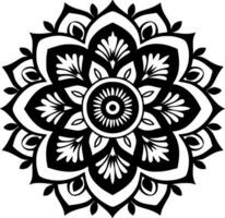 Mandala, Black and White Vector illustration