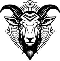 Goat - Black and White Isolated Icon - Vector illustration