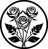 rosas, negro y blanco vector ilustración