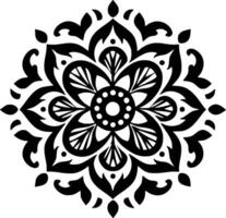 Mandala - Black and White Isolated Icon - Vector illustration