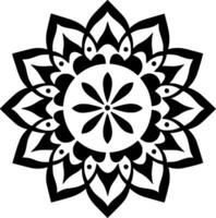 Mandala, Black and White Vector illustration