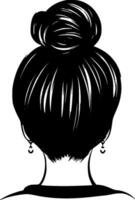 Messy Bun - High Quality Vector Logo - Vector illustration ideal for T-shirt graphic
