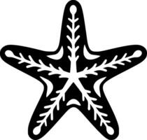 estrella de mar - negro y blanco aislado icono - vector ilustración