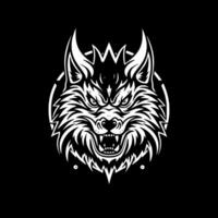 lobo, negro y blanco vector ilustración