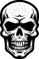 Skull, Black and White Vector illustration