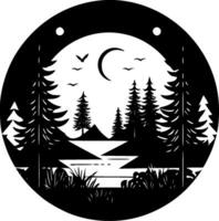 bosque, minimalista y sencillo silueta - vector ilustración