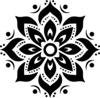 Mandala - Black and White Isolated Icon - Vector illustration