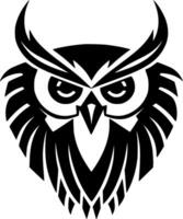 Owl - Black and White Isolated Icon - Vector illustration