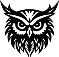 Owl, Black and White Vector illustration