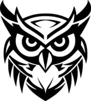 Owl - Black and White Isolated Icon - Vector illustration