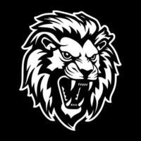 Lion, Black and White Vector illustration