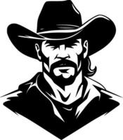 Cowboy, Black and White Vector illustration