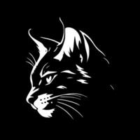 gato montés - negro y blanco aislado icono - vector ilustración