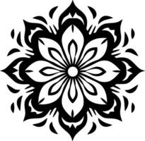 Mandala - Black and White Isolated Icon - Vector illustration