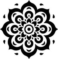 Mandala, Black and White Vector illustration