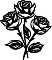 Roses, Black and White Vector illustration