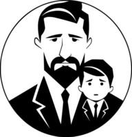 Father, Black and White Vector illustration