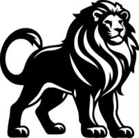 Lion - Black and White Isolated Icon - Vector illustration