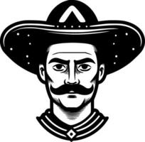 mexicano, negro y blanco vector ilustración