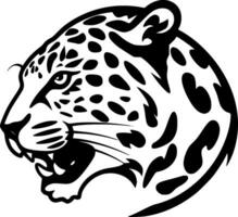 leopardo - negro y blanco aislado icono - vector ilustración