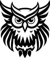 Owl, Black and White Vector illustration