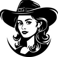 Cowgirl, Minimalist and Simple Silhouette - Vector illustration