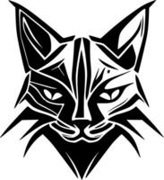 gato montés - negro y blanco aislado icono - vector ilustración