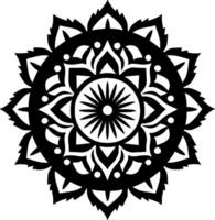 Mandala, Black and White Vector illustration