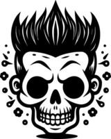 Skull - Black and White Isolated Icon - Vector illustration