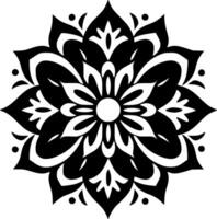 Mandala - Black and White Isolated Icon - Vector illustration