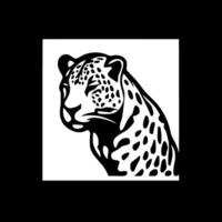 leopardo - negro y blanco aislado icono - vector ilustración