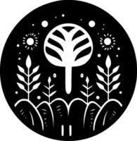 Garden, Black and White Vector illustration