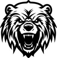 Bear, Black and White Vector illustration