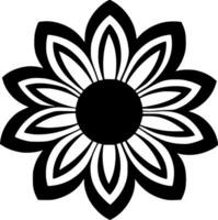 Flower, Black and White Vector illustration