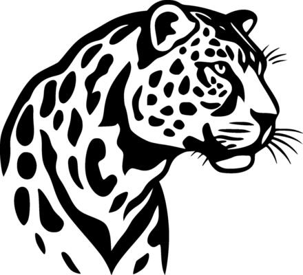 Leopard, Black and White Vector illustration