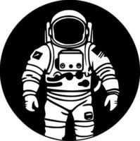 Astronaut - Black and White Isolated Icon - Vector illustration