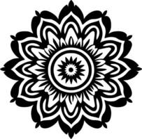 Mandala, Black and White Vector illustration