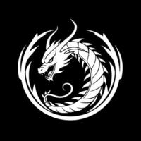 Dragon, Black and White Vector illustration