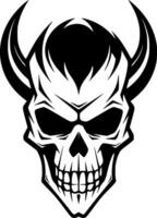 Skull, Black and White Vector illustration