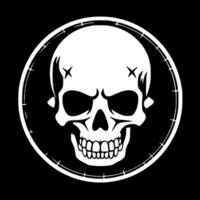 Skull, Black and White Vector illustration