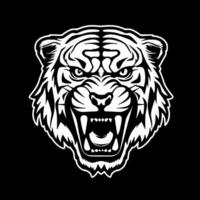 Tiger, Black and White Vector illustration