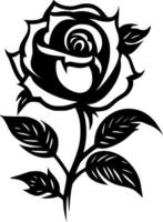 Roses - Black and White Isolated Icon - Vector illustration