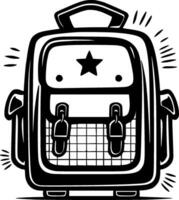 Back To School - Black and White Isolated Icon - Vector illustration