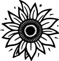 Flower, Black and White Vector illustration