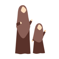 Faceless Muslim Mother and Daughter png