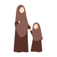 Faceless Muslim Mother and Daughter png