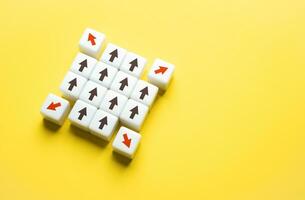 Leave the group. Team breakup. Refusal to follow with the rest. Team size decrease. Dismissal of a part of personnel. Crisis and downsizing. Cost reduction, optimization. Collapse of the business photo